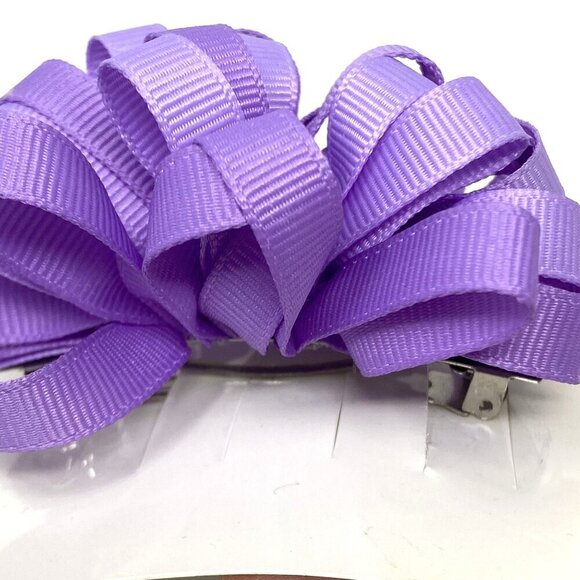 Talbots Kids Vintage Grosgrain Ribbon Lavender Loopy Puff French Barrette - Picture 5 of 8